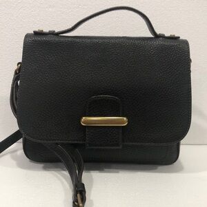 Fossil Black Crossbody Bag with Gold Accents